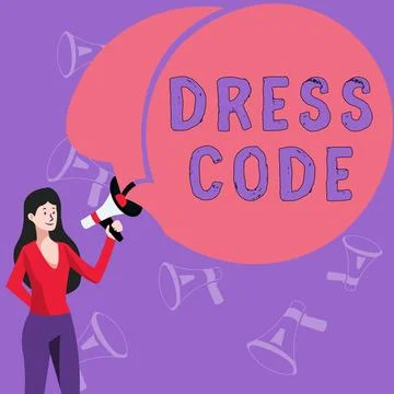 Conceptual caption Dress Code. Business idea an accepted way of dressing for a 스톡 일러스트