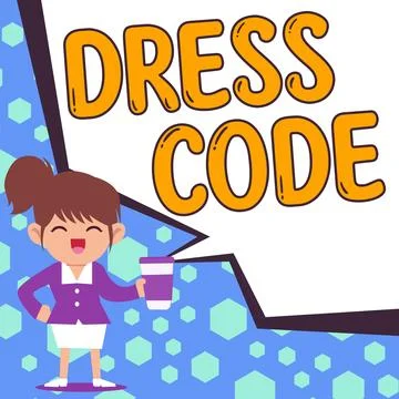 Conceptual caption Dress Code. Business overview an accepted way of dressing for 스톡 일러스트