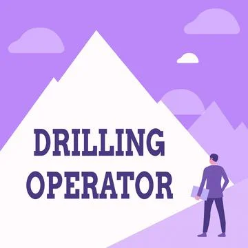 Conceptual caption Drilling Operator. Business approach someone that do the Illustrazione stock