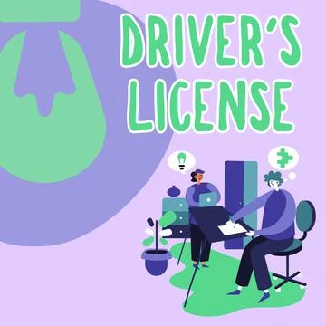 Conceptual caption Driver S License. Business concept a document permitting a Stock Illustration