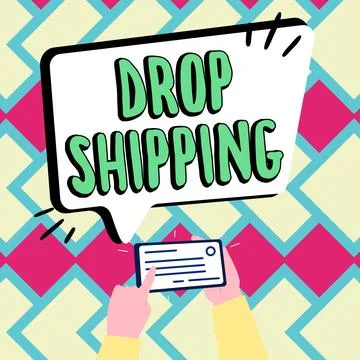 Conceptual caption Drop Shipping. Conceptual photo to send goods from a Illustration