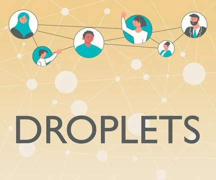 Conceptual caption Droplets. Business concept very small drop of a liquid can be Stock Illustration