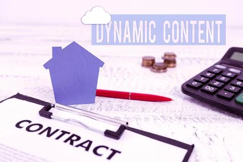 Conceptual caption Dynamic Content. Business showcase web content that changes Stock Photos