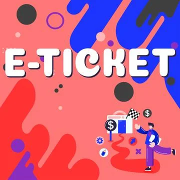 Conceptual caption E Ticket. Business approach Digital ticket that is as valid Stock Illustration