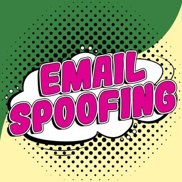 Conceptual caption Email Spoofing. Internet Concept secure the access and イラスト素材