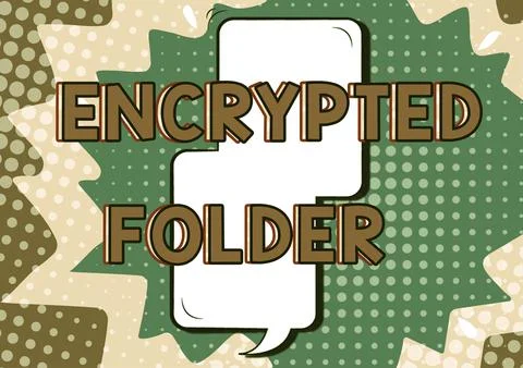 Conceptual caption Encrypted Folderprotect confidential data from attackers with Stock Illustration