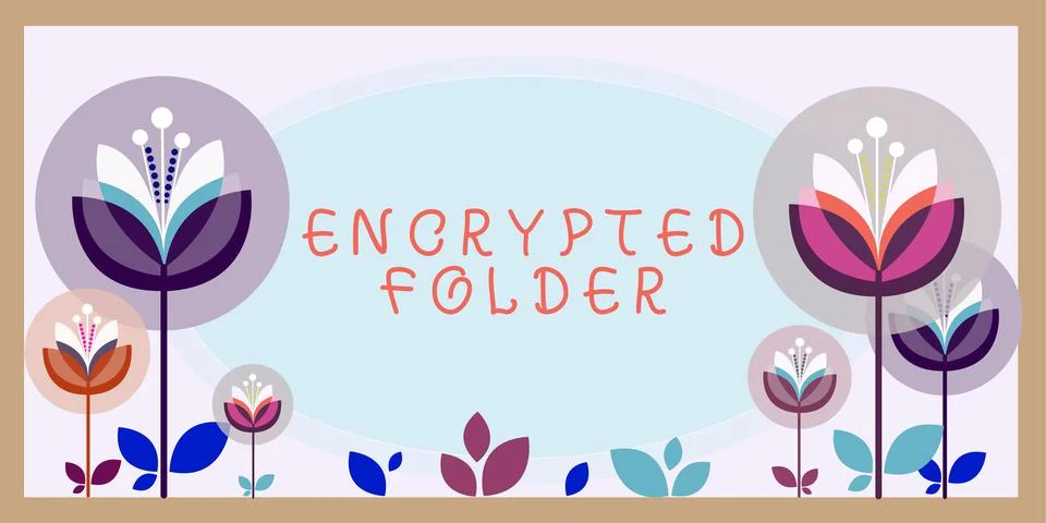 Conceptual caption Encrypted Folderprotect confidential data from attackers with Stock Illustration