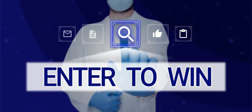 Conceptual caption Enter To Win. Internet Concept Sweepstakes Trying the luck to Foto stock