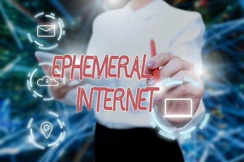 Conceptual caption Ephemeral Internet. Internet Concept Temporary access to 스톡 사진