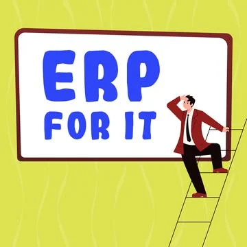 Conceptual caption Erp For It. Conceptual photo Enterprise resource planning Stock Illustration