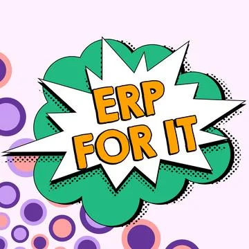 Conceptual caption Erp For It. Conceptual photo Enterprise resource planning Stock Illustration