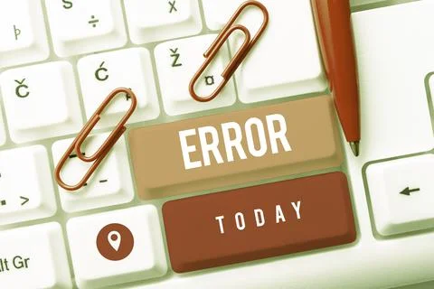 Conceptual caption Error. Business overview failure or in deviation from the Stock Photos