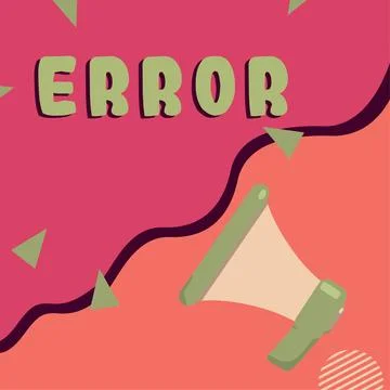 Conceptual caption Error. Business showcase mistake Condition of being wrong in イラスト素材