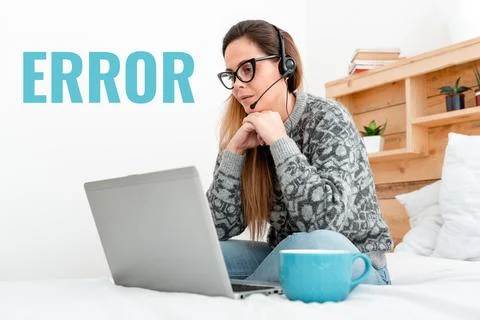 Conceptual caption Error. Business showcase mistake Condition of being wrong in Stock-Fotos