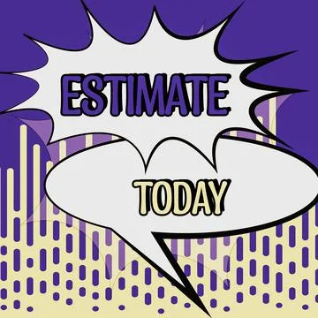 Conceptual caption Estimate. Business overview calculate or assess approximately イラスト素材