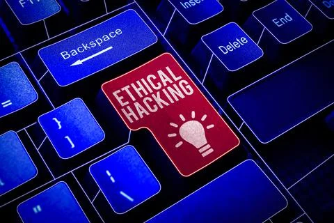 Conceptual caption Ethical Hacking. Business approach act of locating weaknesses イラスト素材