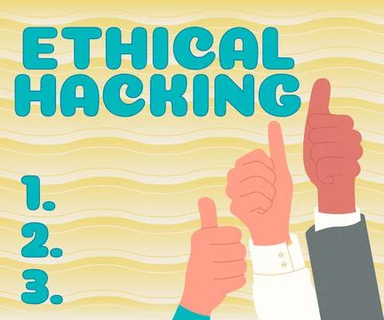 Conceptual caption Ethical Hacking. Business idea act of locating weaknesses and イラスト素材