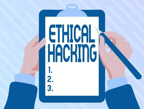 Conceptual caption Ethical Hacking. Concept meaning act of locating weaknesses 스톡 일러스트