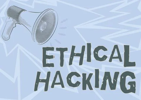 Conceptual caption Ethical Hacking. Concept meaning a legal attempt of cracking 스톡 일러스트