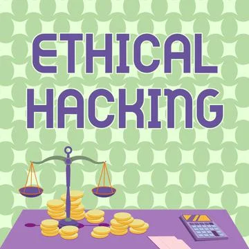 Conceptual caption Ethical Hacking. Word Written on act of locating weaknesses Stock Illustration