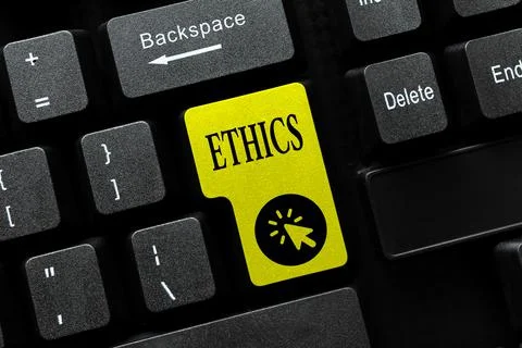 Conceptual caption Ethics. Concept meaning the moral philosophy or code of 写真素材