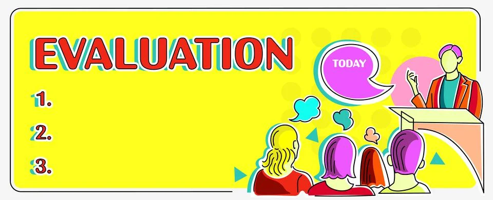 Conceptual caption Evaluation. Internet Concept standard of performance of Stock Illustration