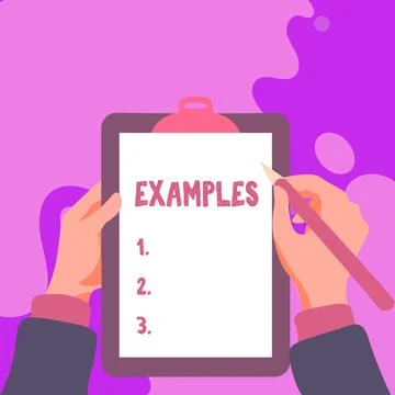 Conceptual caption Examples. Business concept photo Sample Model to follow Guide Stock Illustration