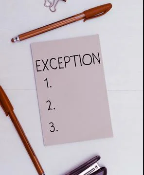 Conceptual caption Exception. Word for person or thing that is excluded from Stock Photos