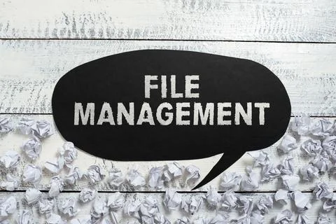 Conceptual caption File Managementcomputer program that provides user interface Stock Photos