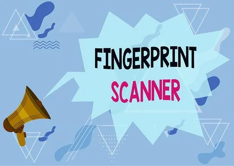 Conceptual caption Fingerprint Scanner. Internet Concept Use fingerprint for Stock Illustration