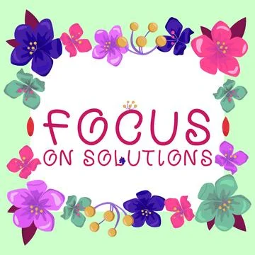 Conceptual caption Focus On Solutions. Business concept powerful practical way Stock Illustration