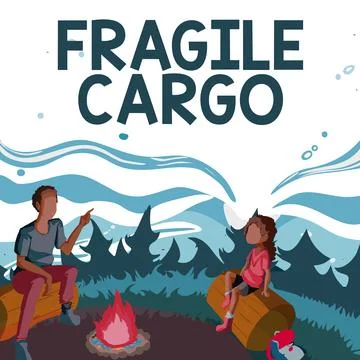 Conceptual caption Fragile Cargo. Internet Concept Breakable Handle with Care Illustration