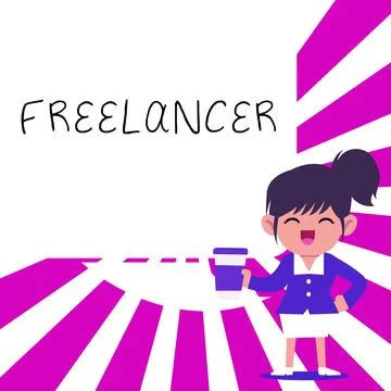 Conceptual caption Freelancer. Business idea a person who acts independently Stock Illustration