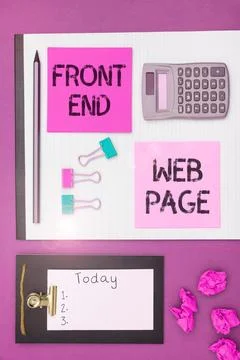 Conceptual caption Front End Web Page. Internet Concept Altering data to Stock-Fotos