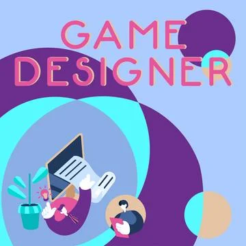 Conceptual caption Game Designer. Concept meaning Campaigner Pixel Scripting Illustrazione stock