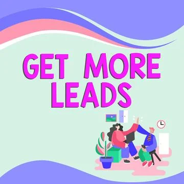 Conceptual caption Get More Leads. Business showcase Inbound Marketing Process 스톡 일러스트