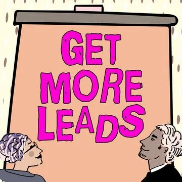 Conceptual caption Get More Leads. Business approach Inbound Marketing Process 스톡 일러스트