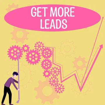 Conceptual caption Get More Leads. Business concept Inbound Marketing Process of 스톡 일러스트
