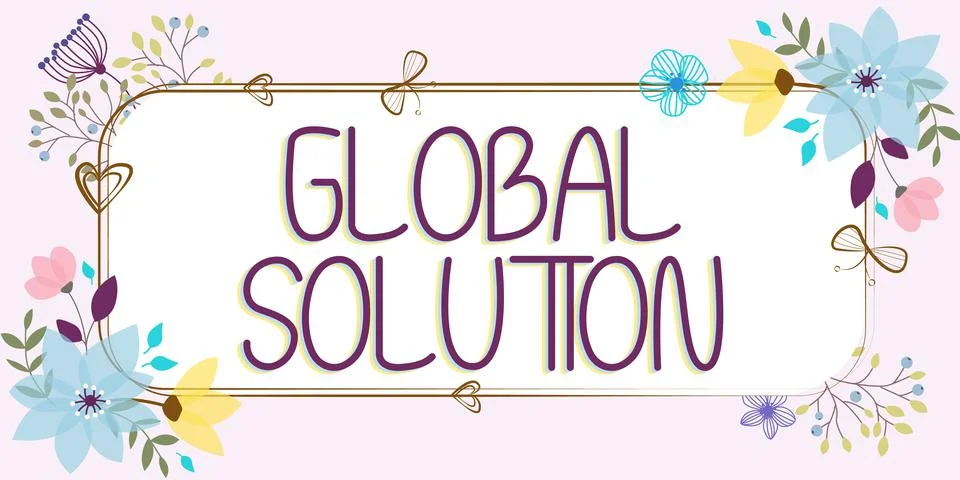 Conceptual caption Global Solution. Business approach dealing with a difficult Stock Illustration