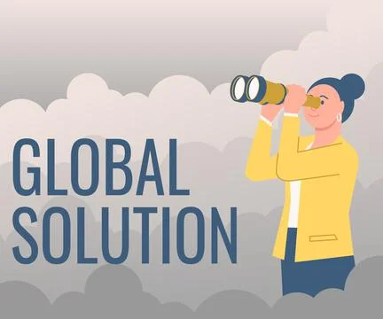 Conceptual caption Global Solution. Internet Concept dealing with a difficult 스톡 일러스트