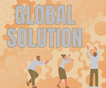 Conceptual caption Global Solution. Internet Concept dealing with a difficult イラスト素材