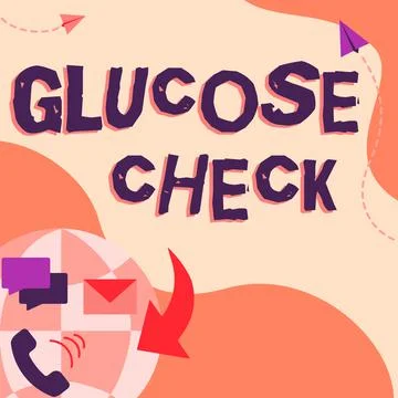 Conceptual caption Glucose Check. Conceptual photo a procedure that measures the Stock Illustration