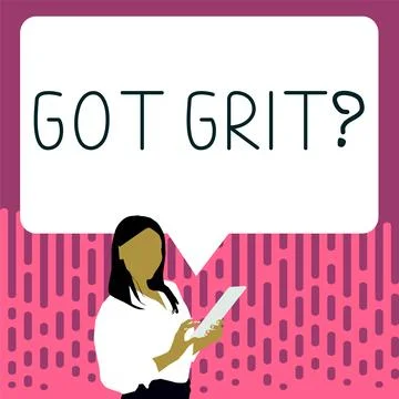 Conceptual caption Got Grit. Concept meaning A hardwork with perseverance Stock Illustration
