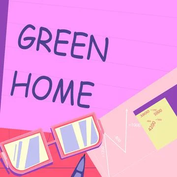 Conceptual caption Green Home. Internet Concept An area filled with plants and Ilustração Stock