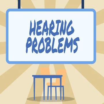 Conceptual caption Hearing Problems. Business concept is partial or total Stock Illustration