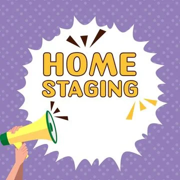 Conceptual caption Home Staging. Conceptual photo preparation of a private Stock Illustration