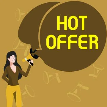 Conceptual caption Hot Offer. Conceptual photo product or programme that is Stock Illustration