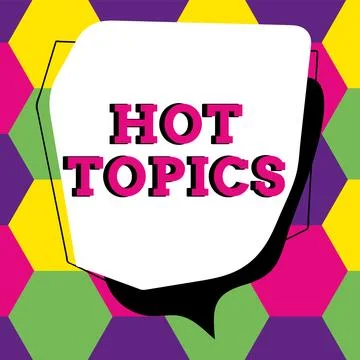 Conceptual caption Hot Topics. Internet Concept subject that a lot of people are Ilustração Stock