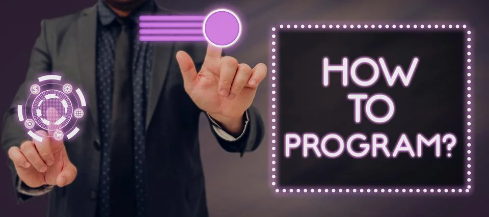 Conceptual caption How To Program. Conceptual photo Instruction for computer Stock Photos