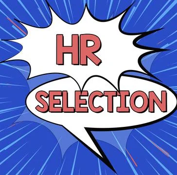 Conceptual caption Hr Selection. Business showcase Process and approached by 스톡 일러스트